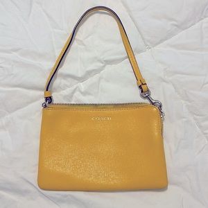 Coach yellow wristlet small